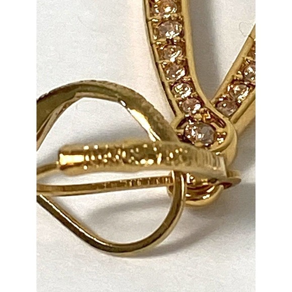 Joan Rivers Earrings Rhinestones Drops Dangles Gold Tone - Picture 4 of 8